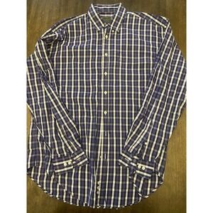 Evergreen Shirt Mens XXL Navy Plaid Sportsmens Full Fit